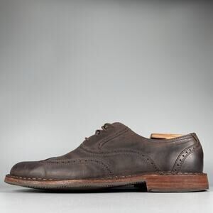 Sebago Handcrafted Men’s Size 8 D Brown Leather Brogue Oxfords Dress Shoes GUC